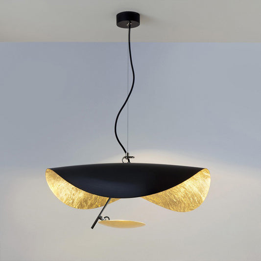 Metal Twisting Hanging Light Fixture Modernism 1 Light Pendant Lamp in Black and Gold Clearhalo 'Ceiling Lights' 'Modern Pendants' 'Modern' 'Pendant Lights' 'Pendants' Lighting' 2011727