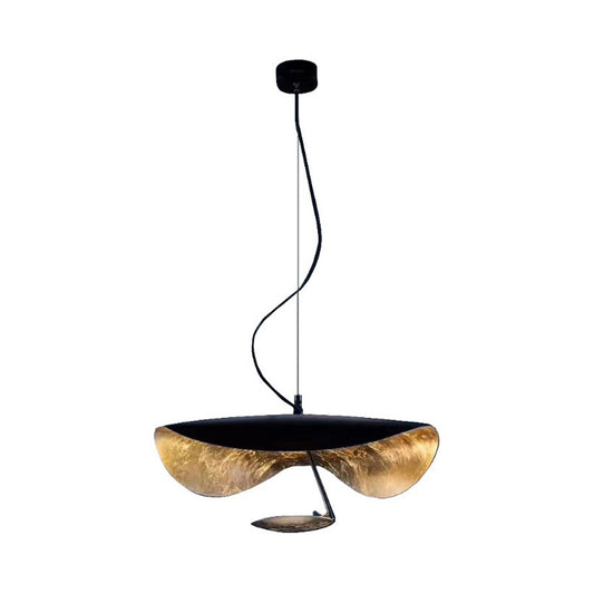 Metal Twisting Hanging Light Fixture Modernism 1 Light Pendant Lamp in Black and Gold Clearhalo 'Ceiling Lights' 'Modern Pendants' 'Modern' 'Pendant Lights' 'Pendants' Lighting' 2011730