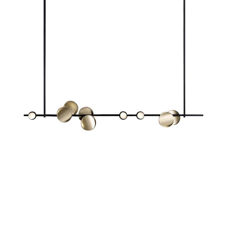 Circle Dining Room Island Light Fixture Metal LED Modern Chandelier Lighting in Black Clearhalo 'Ceiling Lights' 'Island Lights' Lighting' 2011742