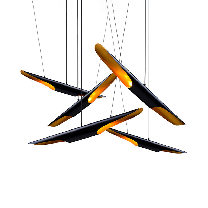 Metallic Bias Tubular Ceiling Lamp Minimalist 2 Bulbs Cluster Pendant Light in Black Clearhalo 'Ceiling Lights' 'Modern Pendants' 'Modern' 'Pendant Lights' 'Pendants' Lighting' 2011759