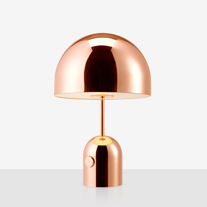 1-Head Dining Room Night Lamp Simple Copper Table Light with Dome Metal Shade Clearhalo 'Lamps' 'Table Lamps' Lighting' 2011858