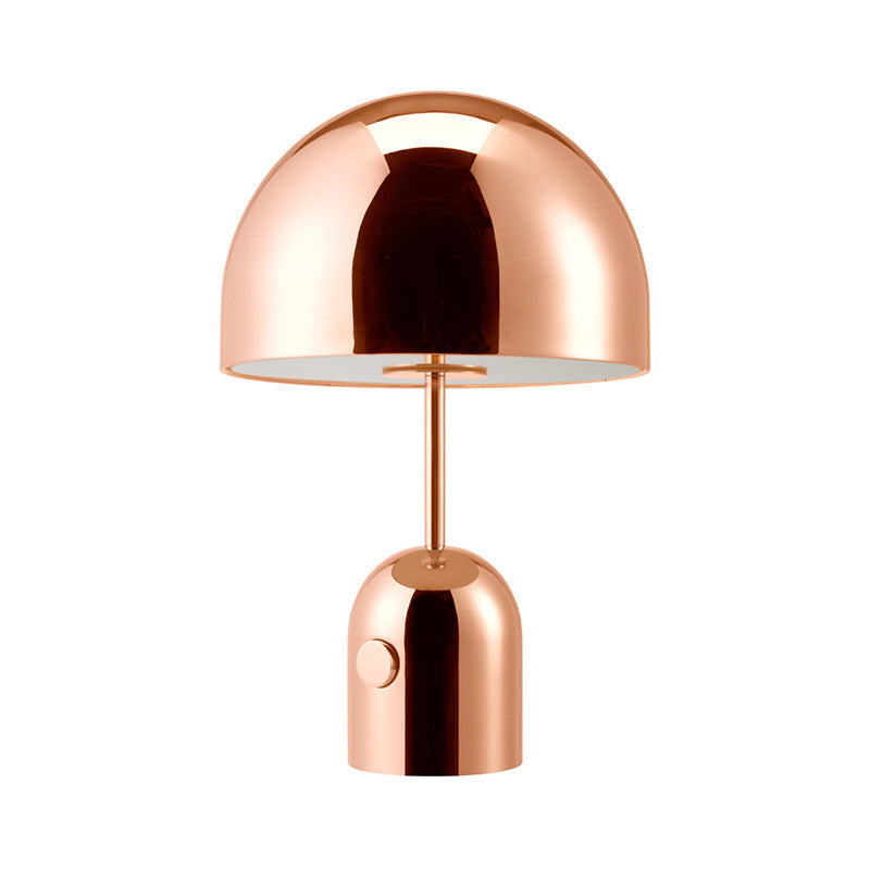 1-Head Dining Room Night Lamp Simple Copper Table Light with Dome Metal Shade Clearhalo 'Lamps' 'Table Lamps' Lighting' 2011861
