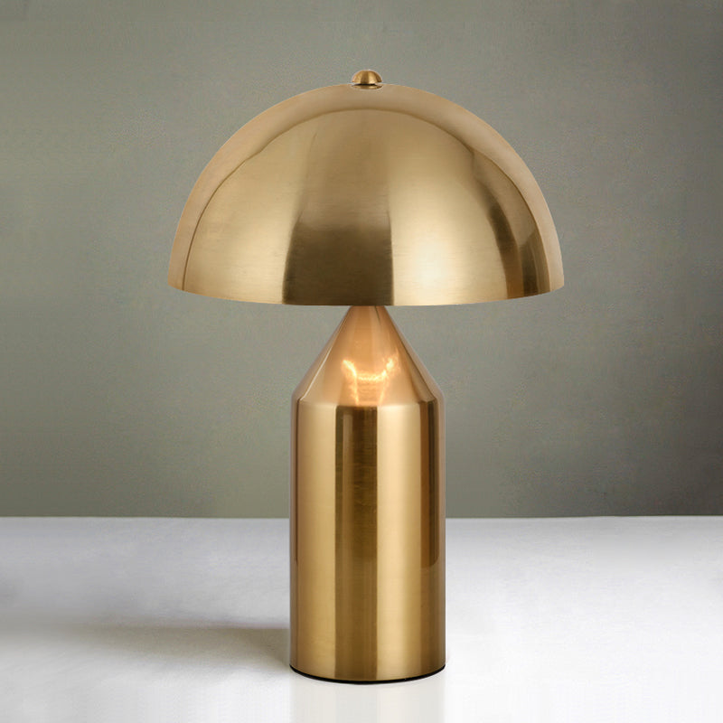 Metal Dome Night Table Light Modern 1 Light Gold Nightstand Lamp with Pencil Base Clearhalo 'Lamps' 'Table Lamps' Lighting' 2011868