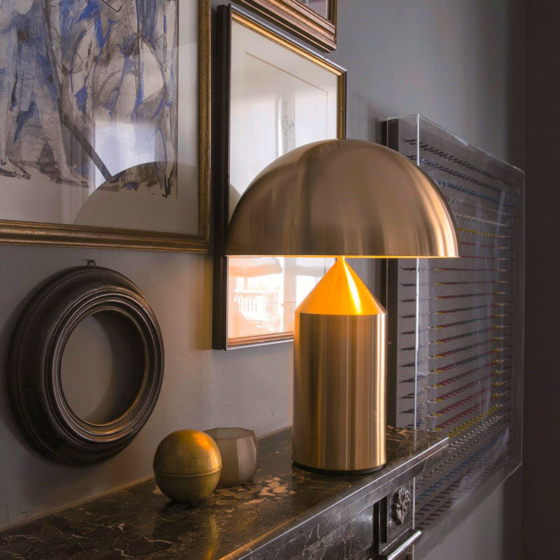 Mushroom Night Table Lamp Minimalist Metal 1-Head Nightstand Lighting for Living Room Gold Clearhalo 'Lamps' 'Table Lamps' Lighting' 2011872