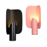 Beveled Tubular Table Lamp Simple Metal 1-Light Bedroom Night Lighting with Curved Panel Clearhalo 'Lamps' 'Table Lamps' Lighting' 2011894