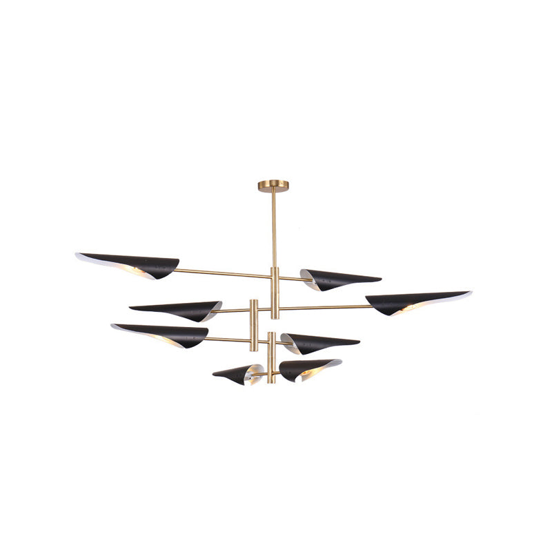 Quill Chandelier Lighting Modernist Metal Living Room Pendant Light Kit with Sputnik Design Clearhalo 'Ceiling Lights' 'Chandeliers' 'Modern Chandeliers' 'Modern' Lighting' 2011912