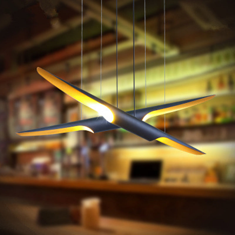 Modern 2 Heads Island Lamp Bias Cut Tube Pendant Lighting Fixture with Metallic Shade Black Clearhalo 'Ceiling Lights' 'Island Lights' Lighting' 2011915