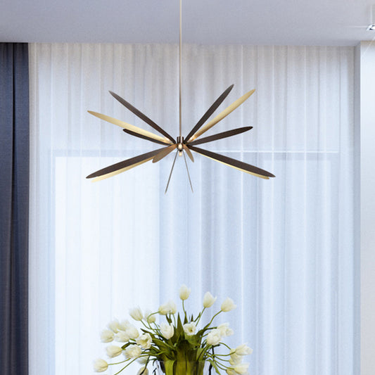 Simplicity 6 Bulbs Ceiling Chandelier Black Dragonfly Drown Lighting with Metal Shade Clearhalo 'Ceiling Lights' 'Chandeliers' 'Modern Chandeliers' 'Modern' Lighting' 2011925