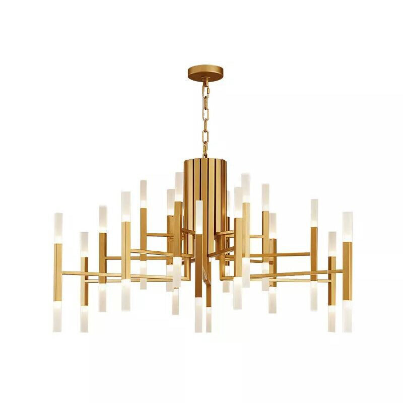 Burst Acrylic Chandelier Light Modern Suspension Pendant with Tubular Acrylic Shade Clearhalo 'Ceiling Lights' 'Chandeliers' 'Modern Chandeliers' 'Modern' Lighting' 2011949