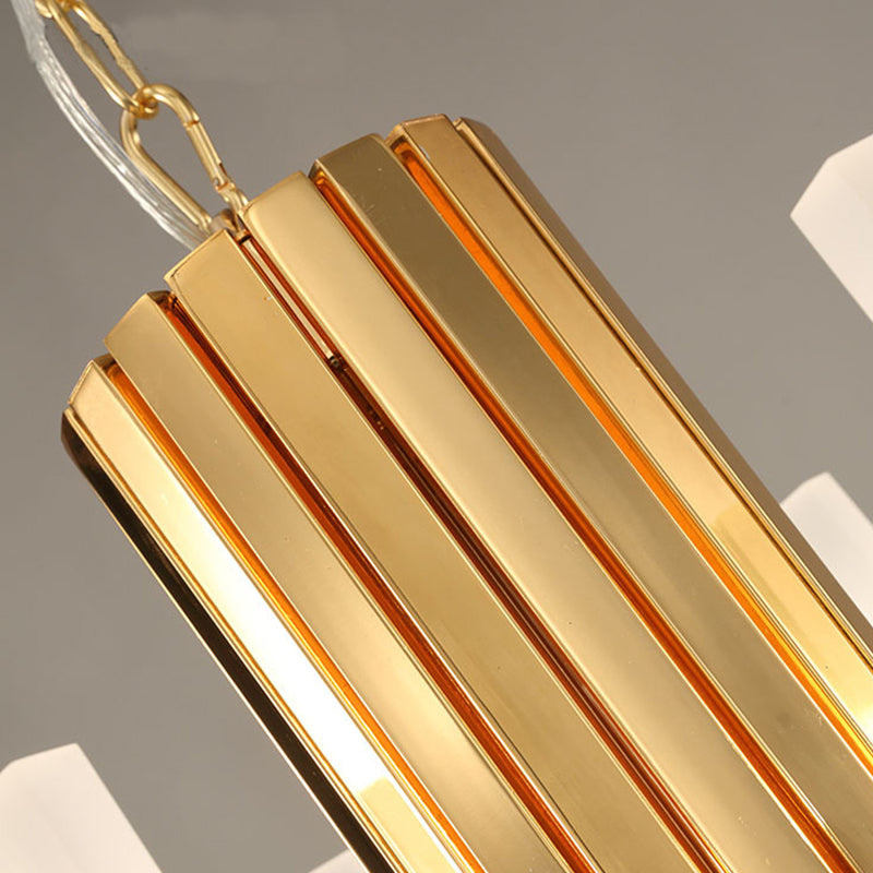 Burst Acrylic Chandelier Light Modern Suspension Pendant with Tubular Acrylic Shade Clearhalo 'Ceiling Lights' 'Chandeliers' 'Modern Chandeliers' 'Modern' Lighting' 2011950