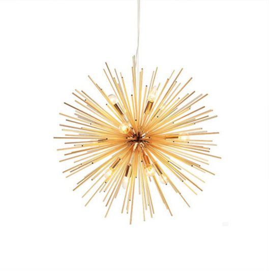 Gold Sputnik Ceiling Chandelier Modernist 9 Heads Metal Drop Pendant for Living Room Clearhalo 'Ceiling Lights' 'Chandeliers' 'Modern Chandeliers' 'Modern' Lighting' 2011959