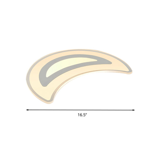 Simple Style White Flushmount Light Crescent Acrylic Eye-Caring LED Ceiling Light for Study Room Clearhalo 'Ceiling Lights' 'Close To Ceiling Lights' 'Close to ceiling' 'Flush mount' Lighting' 201196
