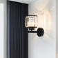 Cylinder Corridor Wall Lighting Traditional Beveled Crystal 1 Bulb Wall Hanging Light Black Clearhalo 'Wall Lamps & Sconces' 'Wall Lights' Lighting' 2011974