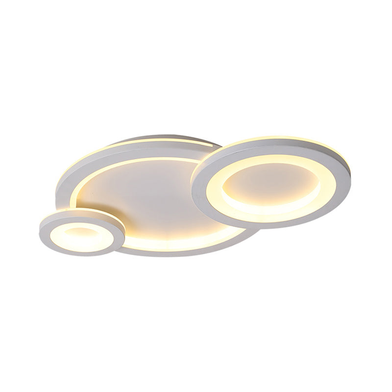 White Ring & Oval Ceiling Light Simple Acrylic LED Flush Mount Light for Adult Child Room Clearhalo 'Ceiling Lights' 'Close To Ceiling Lights' 'Close to ceiling' Lighting' 201210