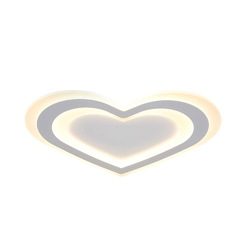 Acrylic Heart LED Flush Mount Light Modern Simple Ceiling Lamp in White for Baby Game Room Clearhalo 'Ceiling Lights' 'Close To Ceiling Lights' 'Close to ceiling' Lighting' 201276