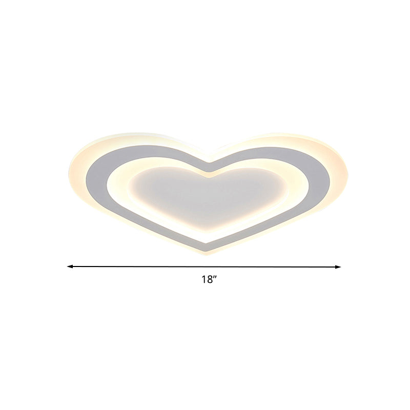 Acrylic Heart LED Flush Mount Light Modern Simple Ceiling Lamp in White for Baby Game Room Clearhalo 'Ceiling Lights' 'Close To Ceiling Lights' 'Close to ceiling' Lighting' 201277