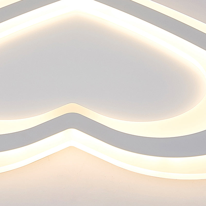 Acrylic Heart LED Flush Mount Light Modern Simple Ceiling Lamp in White for Baby Game Room Clearhalo 'Ceiling Lights' 'Close To Ceiling Lights' 'Close to ceiling' Lighting' 201278
