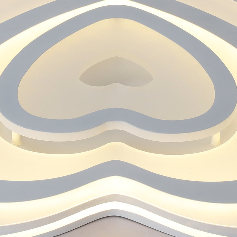 Contemporary Loving-Heart Ceiling Light Acrylic LED Ceiling Lamp in White for Hotel Restaurant Clearhalo 'Ceiling Lights' 'Close To Ceiling Lights' 'Close to ceiling' 'Flush mount' Lighting' 201296