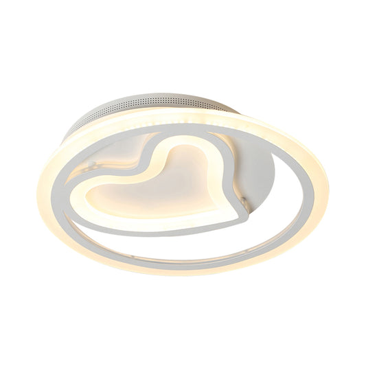 Modern Heart Shaped Ceiling Fixture Acrylic White LED Flush Mount Light for Cafe Bedroom Clearhalo 'Ceiling Lights' 'Close To Ceiling Lights' 'Close to ceiling' 'Flush mount' Lighting' 201315