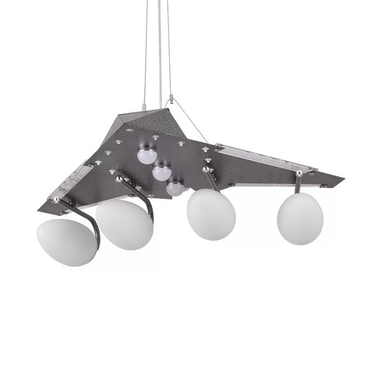 Delta Wing Kids Bedroom Chandelier Metal Creative Suspension Light in Gray Clearhalo 'Ceiling Lights' 'Chandeliers' Lighting' options 201321