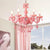 Macaron Stylish Suspension Light with Crystal Deco Candle 6 Lights Metal Chandelier for Teen Pink Clearhalo 'Ceiling Lights' 'Chandeliers' 'Glass shade' 'Glass' 'Pendant Lights' Lighting' 201364