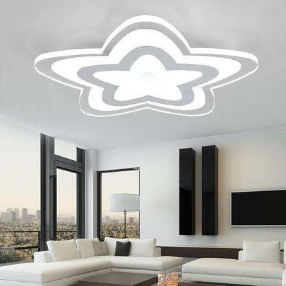 Star Slim Panel LED Ceiling Mount Light Acrylic Contemporary Ceiling Lamp in White for Game Room White White Clearhalo 'Ceiling Lights' 'Close To Ceiling Lights' 'Close to ceiling' Lighting' 201374