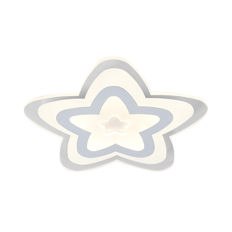 Star Slim Panel LED Ceiling Mount Light Acrylic Contemporary Ceiling Lamp in White for Game Room Clearhalo 'Ceiling Lights' 'Close To Ceiling Lights' 'Close to ceiling' Lighting' 201376