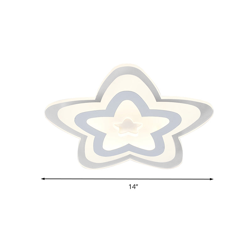 Star Slim Panel LED Ceiling Mount Light Acrylic Contemporary Ceiling Lamp in White for Game Room Clearhalo 'Ceiling Lights' 'Close To Ceiling Lights' 'Close to ceiling' Lighting' 201377