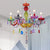 Fake Candle Pendant Light Pretty Glass Multi-Colored Chandelier with Teardrop Crystal for Kindergarten 6 Green Clearhalo 'Ceiling Lights' 'Chandeliers' Lighting' options 201384_9692bef7-160a-4044-9d0e-fce16c4b0dcc