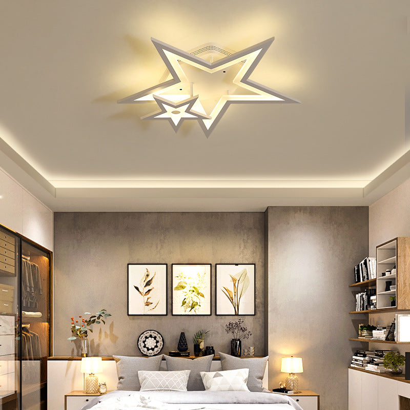 Acrylic Star LED Ceiling Light Fixture Dining Room Modern Ceiling Mount Light in White White Warm Clearhalo 'Ceiling Lights' 'Close To Ceiling Lights' 'Close to ceiling' 'Semi-flushmount' Lighting' 201400