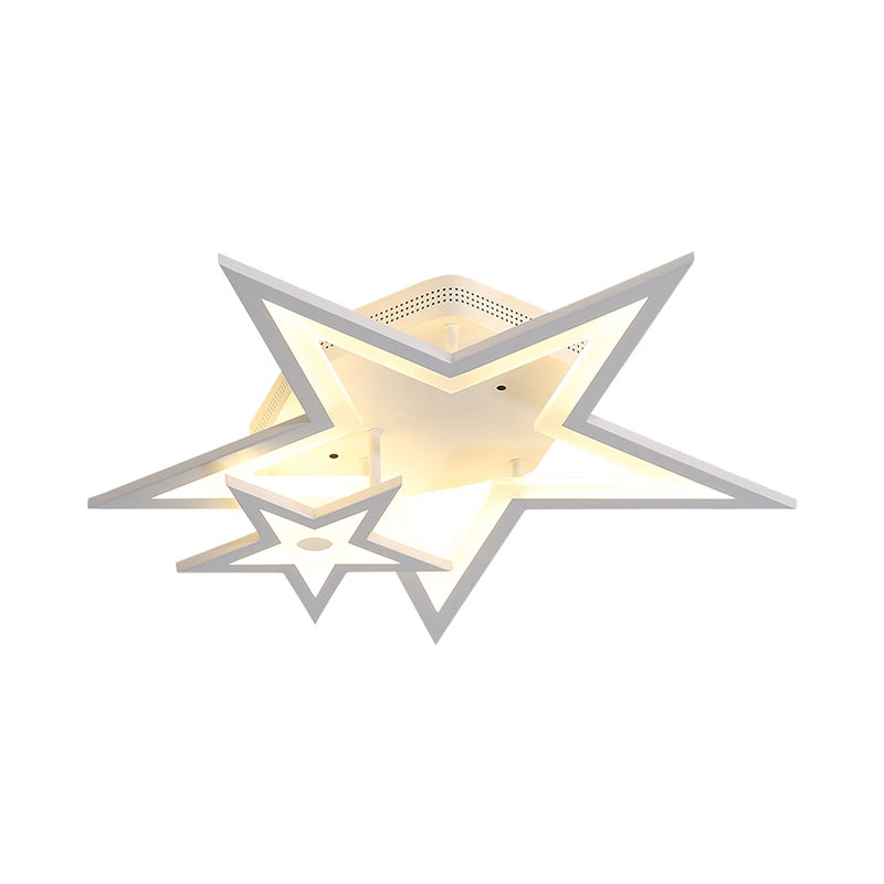 Acrylic Star LED Ceiling Light Fixture Dining Room Modern Ceiling Mount Light in White Clearhalo 'Ceiling Lights' 'Close To Ceiling Lights' 'Close to ceiling' 'Semi-flushmount' Lighting' 201402