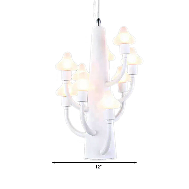 White Branch Pendant Light with Mushroom Kids Metal Hanging Light for Restaurant Bedroom Clearhalo 'Ceiling Lights' 'Chandeliers' Lighting' options 201416
