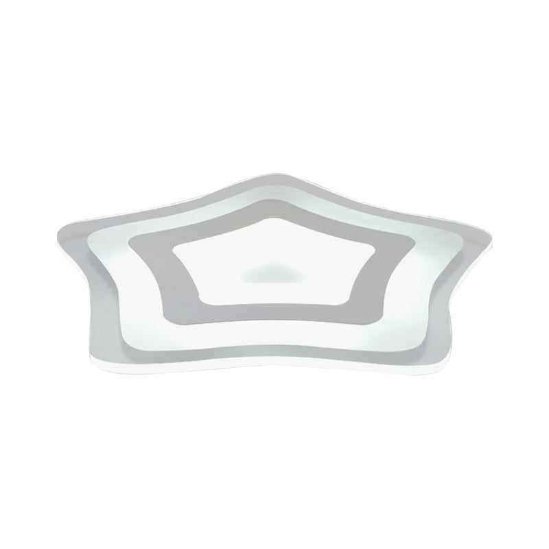 Acrylic Slim Panel Star Ceiling Lamp Contemporary LED Flush Ceiling Light in White for Hotel Clearhalo 'Ceiling Lights' 'Close To Ceiling Lights' 'Close to ceiling' 'Flush mount' Lighting' 201423