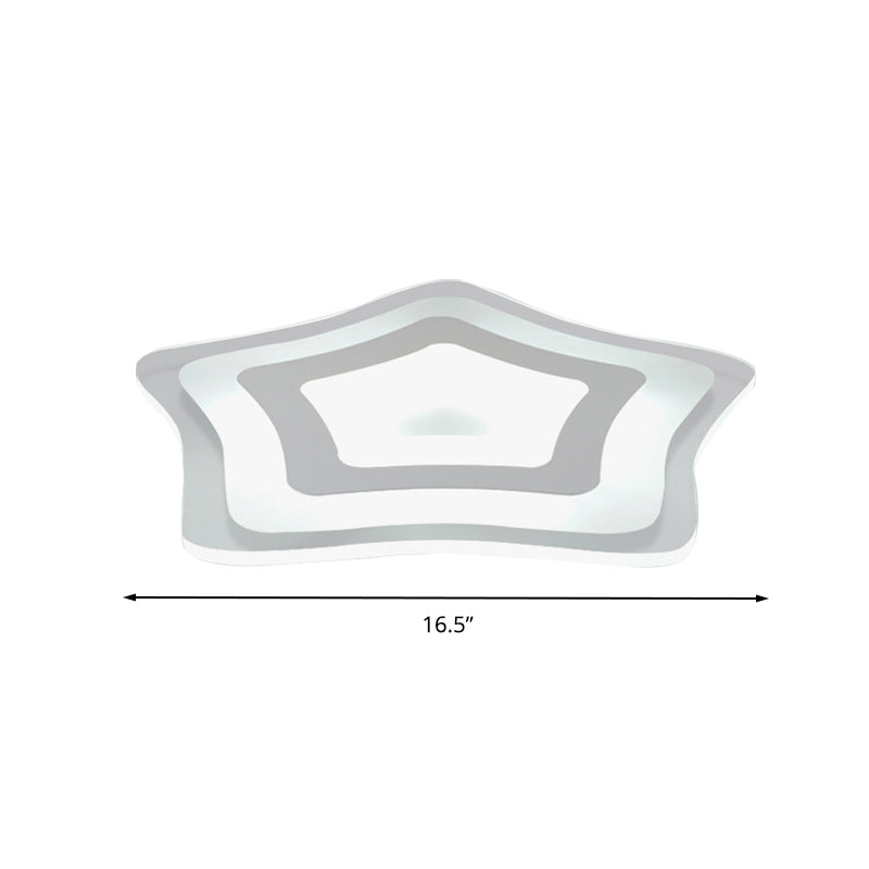 Acrylic Slim Panel Star Ceiling Lamp Contemporary LED Flush Ceiling Light in White for Hotel Clearhalo 'Ceiling Lights' 'Close To Ceiling Lights' 'Close to ceiling' 'Flush mount' Lighting' 201424