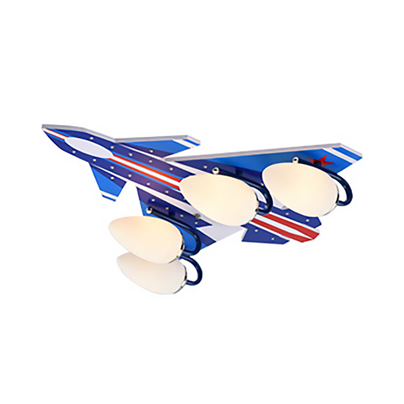 Plane Shade Study Room Ceiling Mount Light Wood 4 Lights American Style Ceiling Lamp Clearhalo 'Ceiling Lights' 'Close To Ceiling Lights' 'Close to ceiling' 'Flush mount' Lighting' 201448