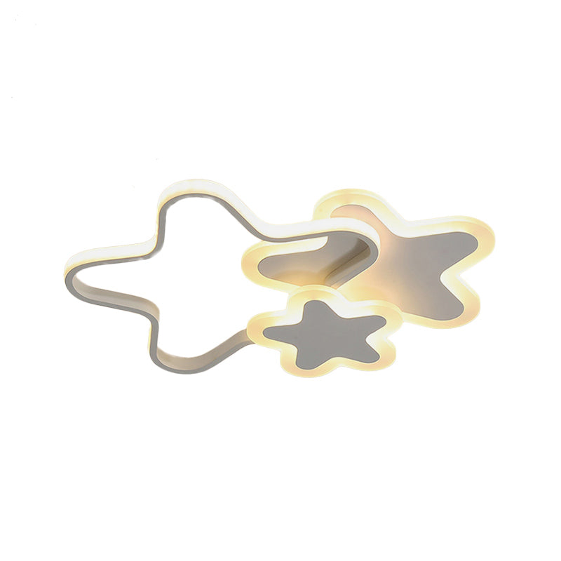 Acrylic Star Shaped LED Ceiling Mount Light Girls Bedroom Modern Style Flush Light Fixture Clearhalo 'Ceiling Lights' 'Close To Ceiling Lights' 'Close to ceiling' 'Flush mount' Lighting' 201483