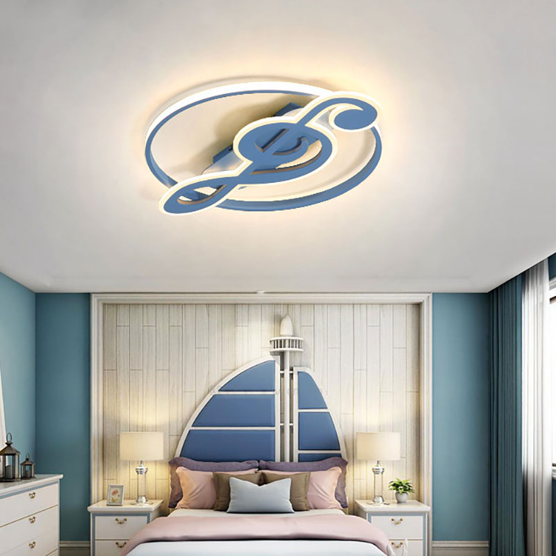 Candy Colored Musical Note Ceiling Mount Light Macaron Loft Acrylic LED Flush Light for Kid Bedroom Blue Warm Clearhalo 'Ceiling Lights' 'Close To Ceiling Lights' 'Close to ceiling' 'Flush mount' Lighting' 201515