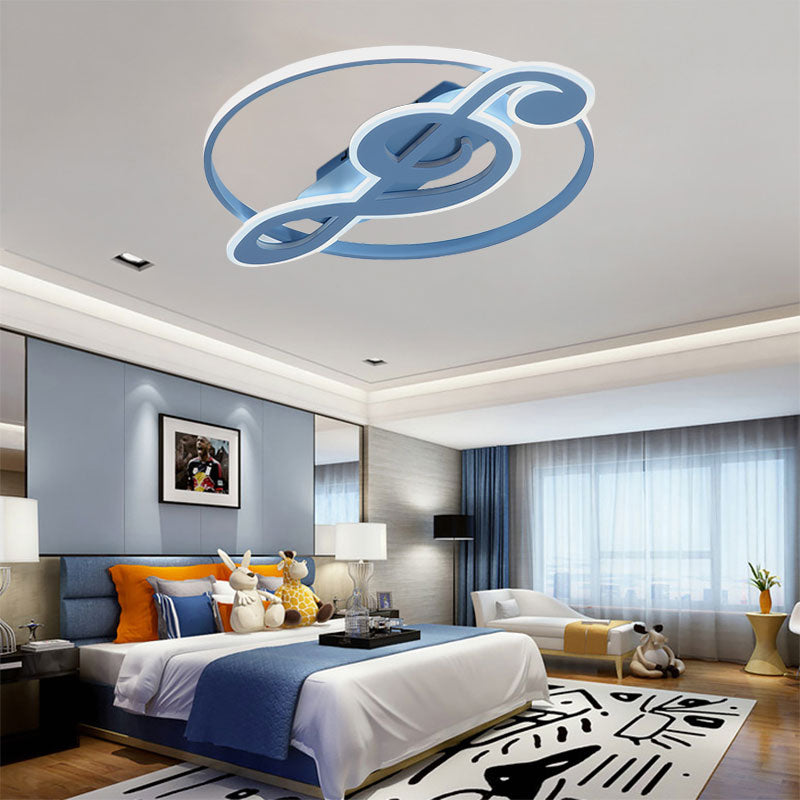 Candy Colored Musical Note Ceiling Mount Light Macaron Loft Acrylic LED Flush Light for Kid Bedroom Blue White Clearhalo 'Ceiling Lights' 'Close To Ceiling Lights' 'Close to ceiling' 'Flush mount' Lighting' 201516