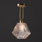 Rhombus Prismatic Glass Pendant Lamp Modern 1-Head Gold Ceiling Suspension Lamp for Dining Room Clearhalo 'Ceiling Lights' 'Modern Pendants' 'Modern' 'Pendant Lights' 'Pendants' Lighting' 2015253