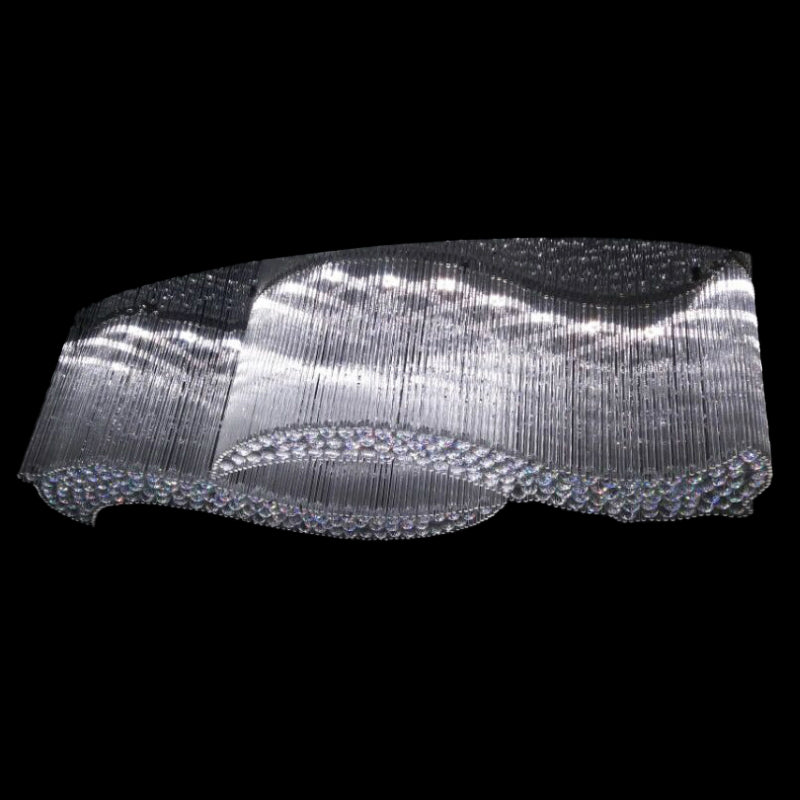 Crystal Scroll Flush Mount Ceiling Fixture Modern Hotel Small/Medium/Large LED Flush-Mount Light in Stainless Steel Clearhalo 'Ceiling Lights' 'Close To Ceiling Lights' 'Close to ceiling' 'Flush mount' Lighting' 2015386