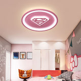 Kids Pink LED Ceiling Mount Light Round Acrylic Ceiling Light with Cartoon Pattern for Nursing Room Pink Warm A Clearhalo 'Ceiling Lights' 'Close To Ceiling Lights' 'Close to ceiling' 'Flush mount' Lighting' 201546