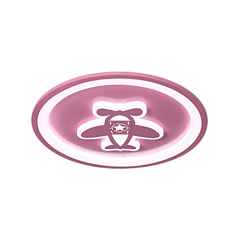 Kids Pink LED Ceiling Mount Light Round Acrylic Ceiling Light with Cartoon Pattern for Nursing Room Clearhalo 'Ceiling Lights' 'Close To Ceiling Lights' 'Close to ceiling' 'Flush mount' Lighting' 201550