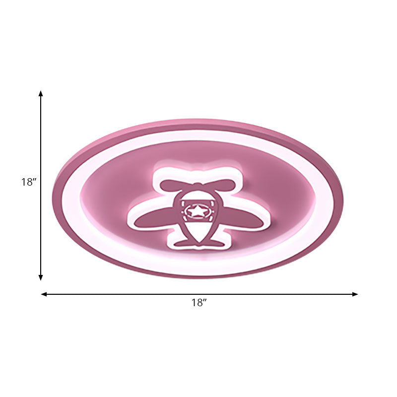 Kids Pink LED Ceiling Mount Light Round Acrylic Ceiling Light with Cartoon Pattern for Nursing Room Clearhalo 'Ceiling Lights' 'Close To Ceiling Lights' 'Close to ceiling' 'Flush mount' Lighting' 201551