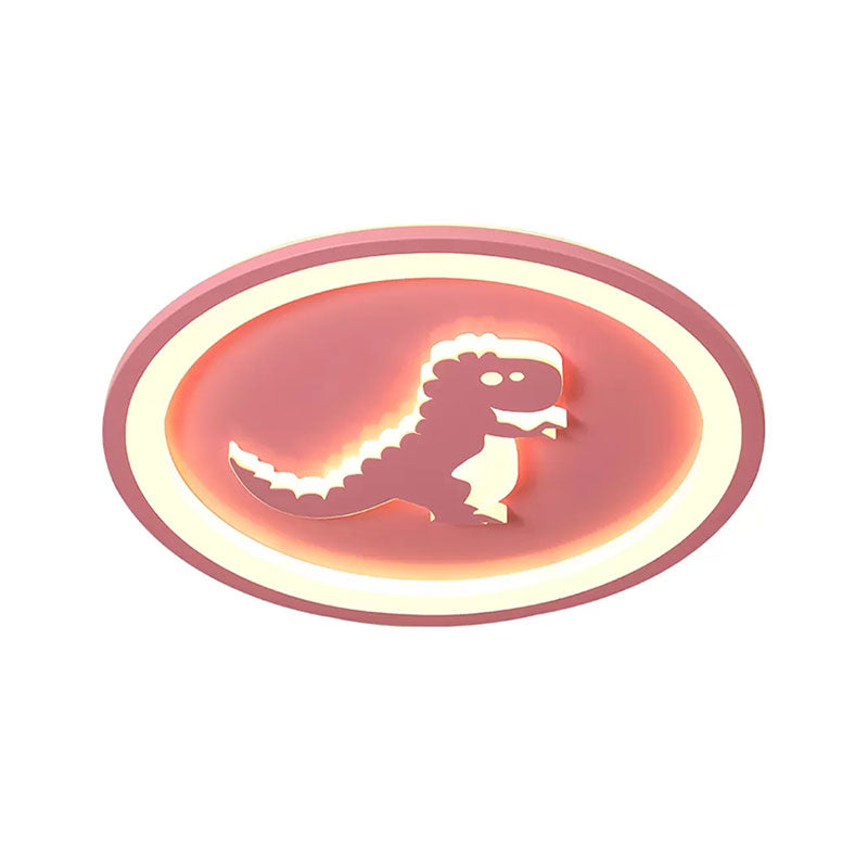 Kids Pink LED Ceiling Mount Light Round Acrylic Ceiling Light with Cartoon Pattern for Nursing Room Clearhalo 'Ceiling Lights' 'Close To Ceiling Lights' 'Close to ceiling' 'Flush mount' Lighting' 201553