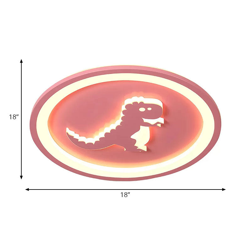 Kids Pink LED Ceiling Mount Light Round Acrylic Ceiling Light with Cartoon Pattern for Nursing Room Clearhalo 'Ceiling Lights' 'Close To Ceiling Lights' 'Close to ceiling' 'Flush mount' Lighting' 201554