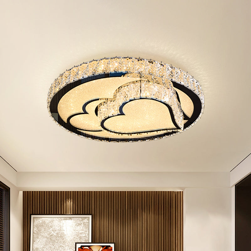Embedded Crystal Clear Flush Light Loving Heart/Mushroom/Flower Modern Style Surface Mounted LED Ceiling Lamp Clear A Clearhalo 'Ceiling Lights' 'Close To Ceiling Lights' 'Close to ceiling' 'Flush mount' Lighting' 2015581