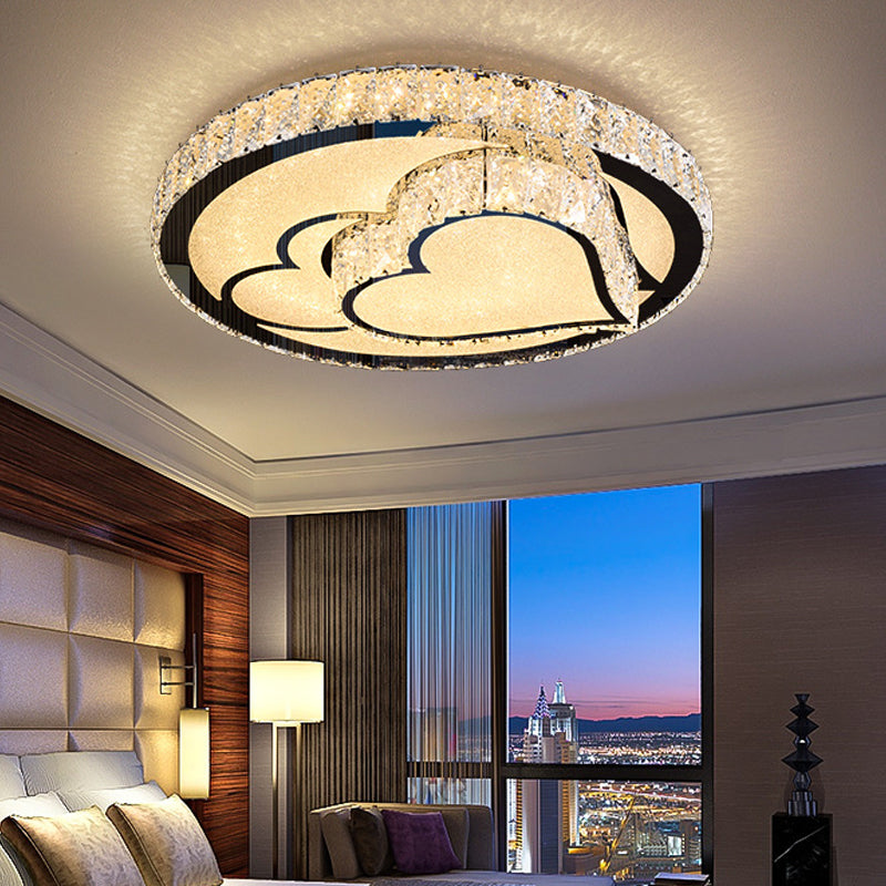 Embedded Crystal Clear Flush Light Loving Heart/Mushroom/Flower Modern Style Surface Mounted LED Ceiling Lamp Clearhalo 'Ceiling Lights' 'Close To Ceiling Lights' 'Close to ceiling' 'Flush mount' Lighting' 2015582