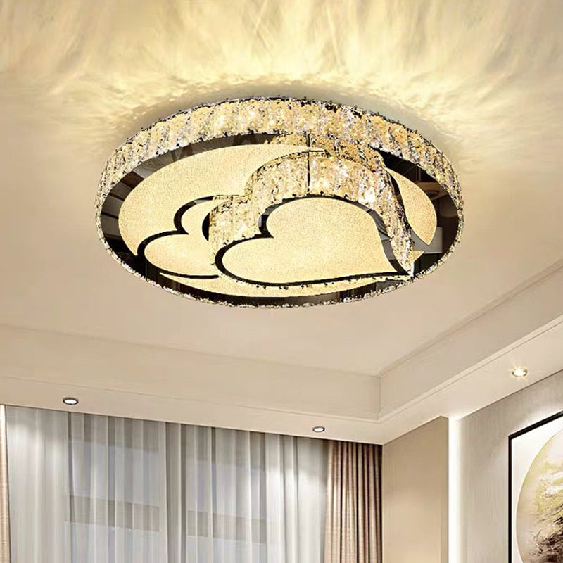 Embedded Crystal Clear Flush Light Loving Heart/Mushroom/Flower Modern Style Surface Mounted LED Ceiling Lamp Clearhalo 'Ceiling Lights' 'Close To Ceiling Lights' 'Close to ceiling' 'Flush mount' Lighting' 2015583
