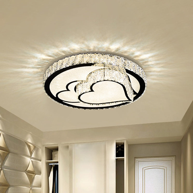 Embedded Crystal Clear Flush Light Loving Heart/Mushroom/Flower Modern Style Surface Mounted LED Ceiling Lamp Clearhalo 'Ceiling Lights' 'Close To Ceiling Lights' 'Close to ceiling' 'Flush mount' Lighting' 2015584