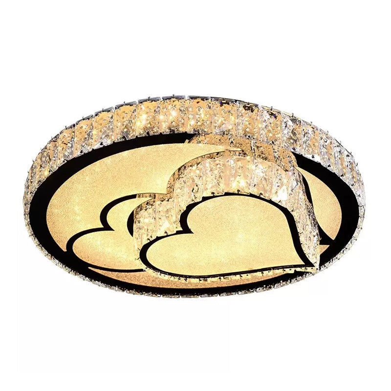 Embedded Crystal Clear Flush Light Loving Heart/Mushroom/Flower Modern Style Surface Mounted LED Ceiling Lamp Clearhalo 'Ceiling Lights' 'Close To Ceiling Lights' 'Close to ceiling' 'Flush mount' Lighting' 2015585